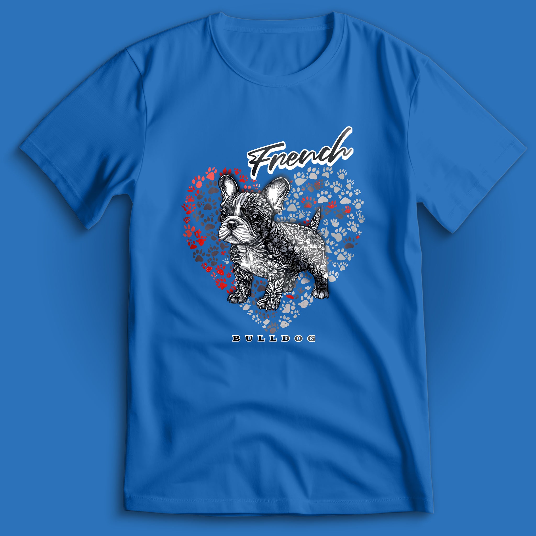 French Bulldog Flower Heart 02 T-Shirt