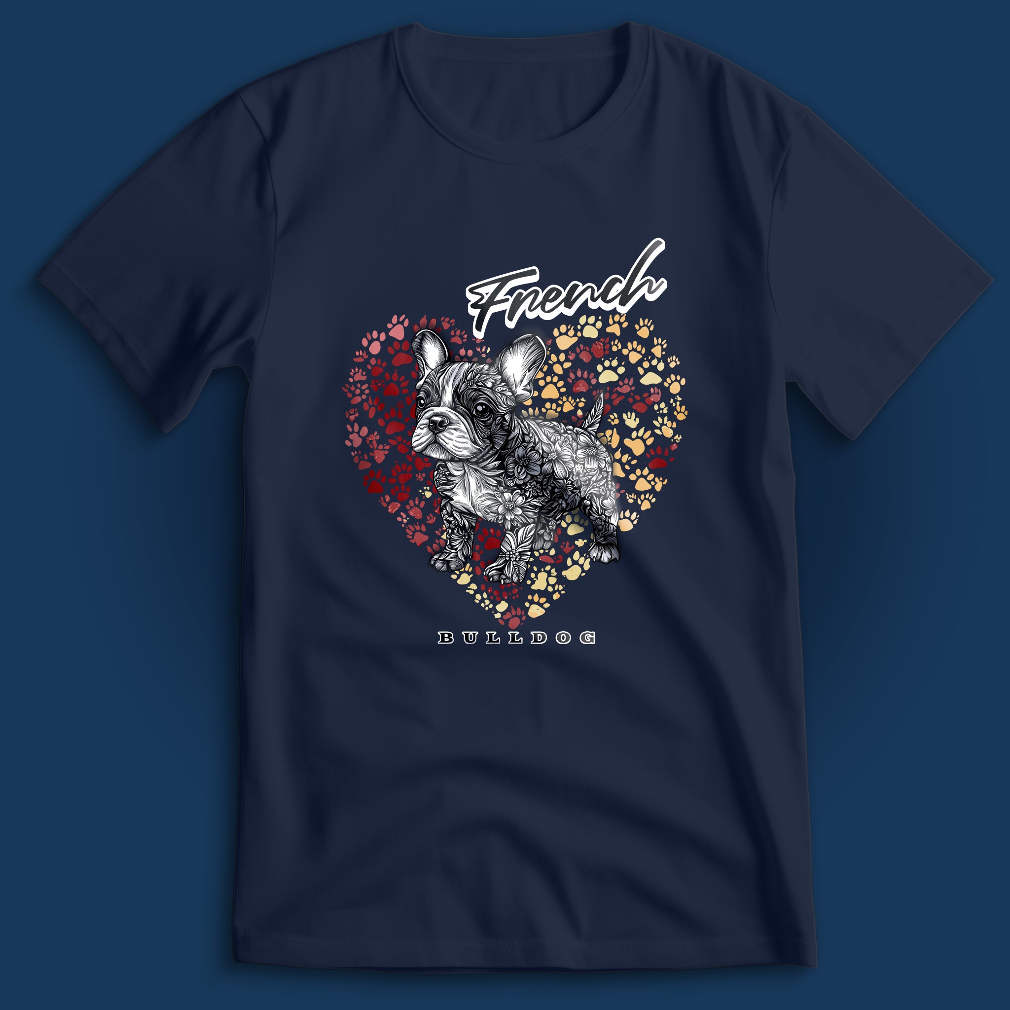 French Bulldog Flower Heart 03 T-Shirt