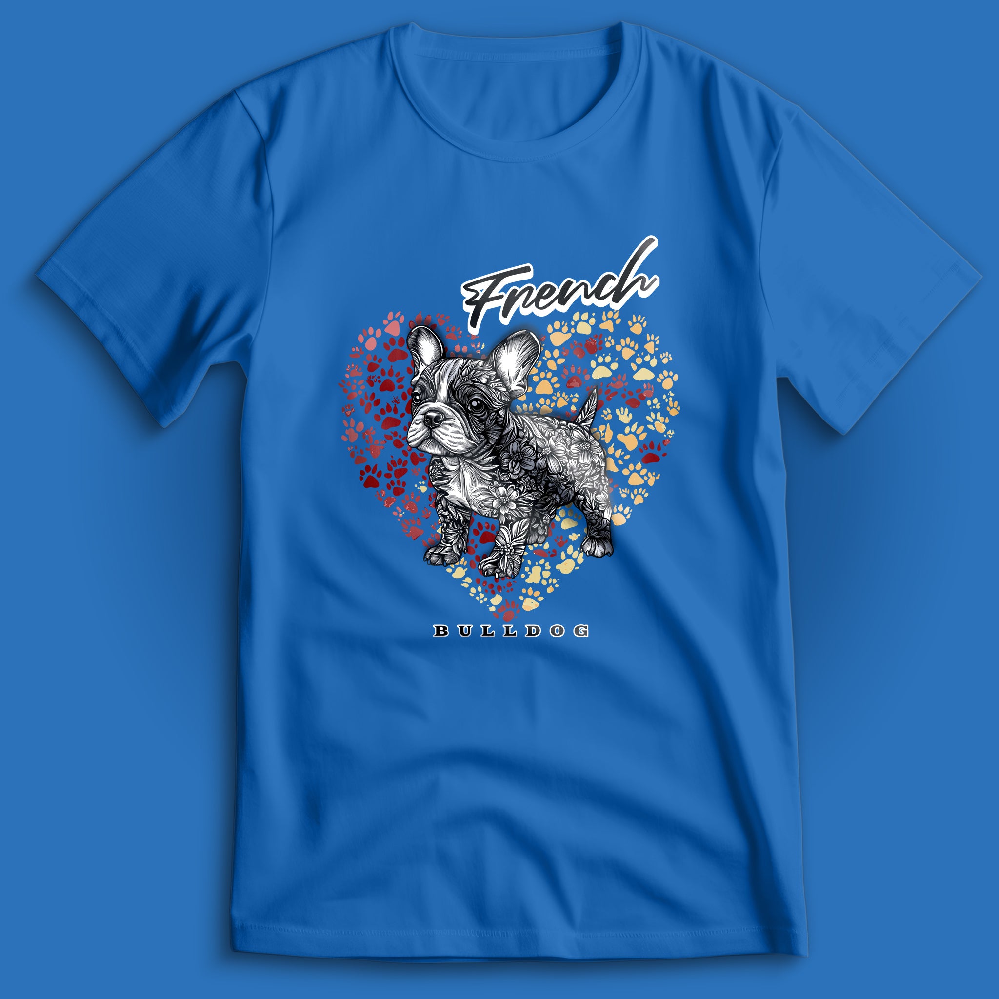French Bulldog Flower Heart 03 T-Shirt