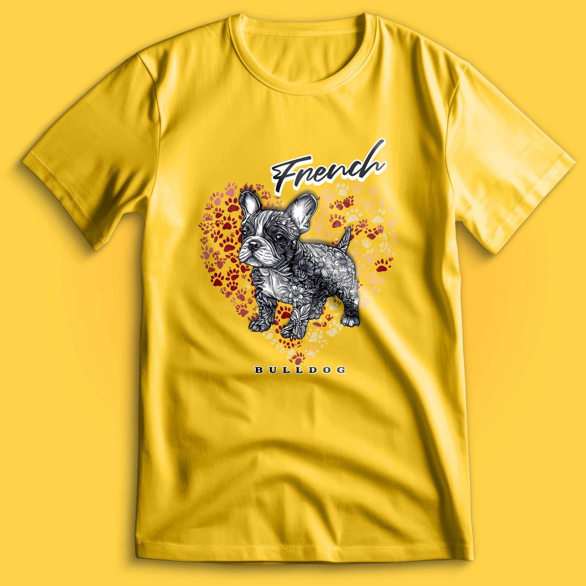 French Bulldog Flower Heart 03 T-Shirt