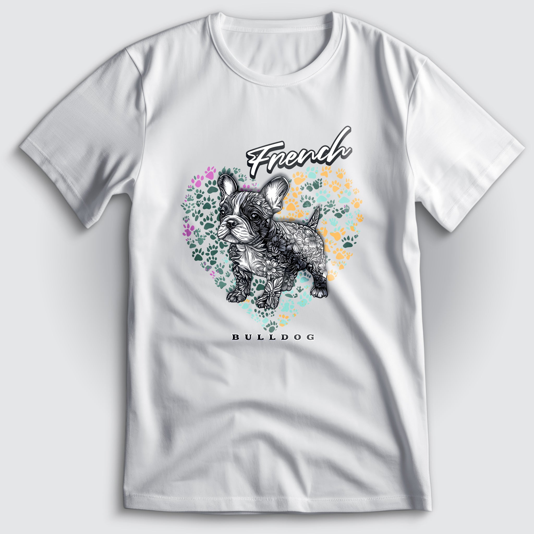 French Bulldog Flower Heart 01 T-Shirt