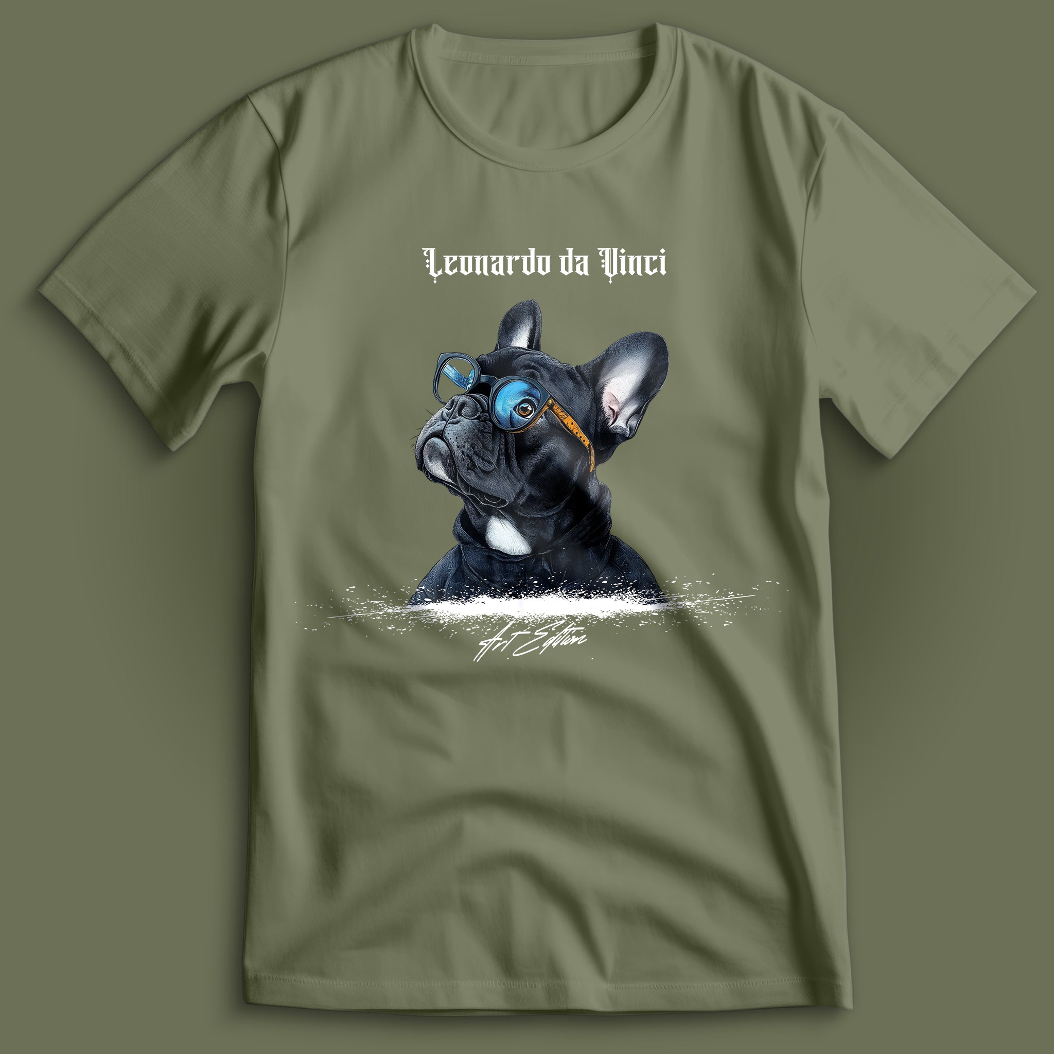 French Bulldog Art Edition Leonardo da Vinci T-Shirt