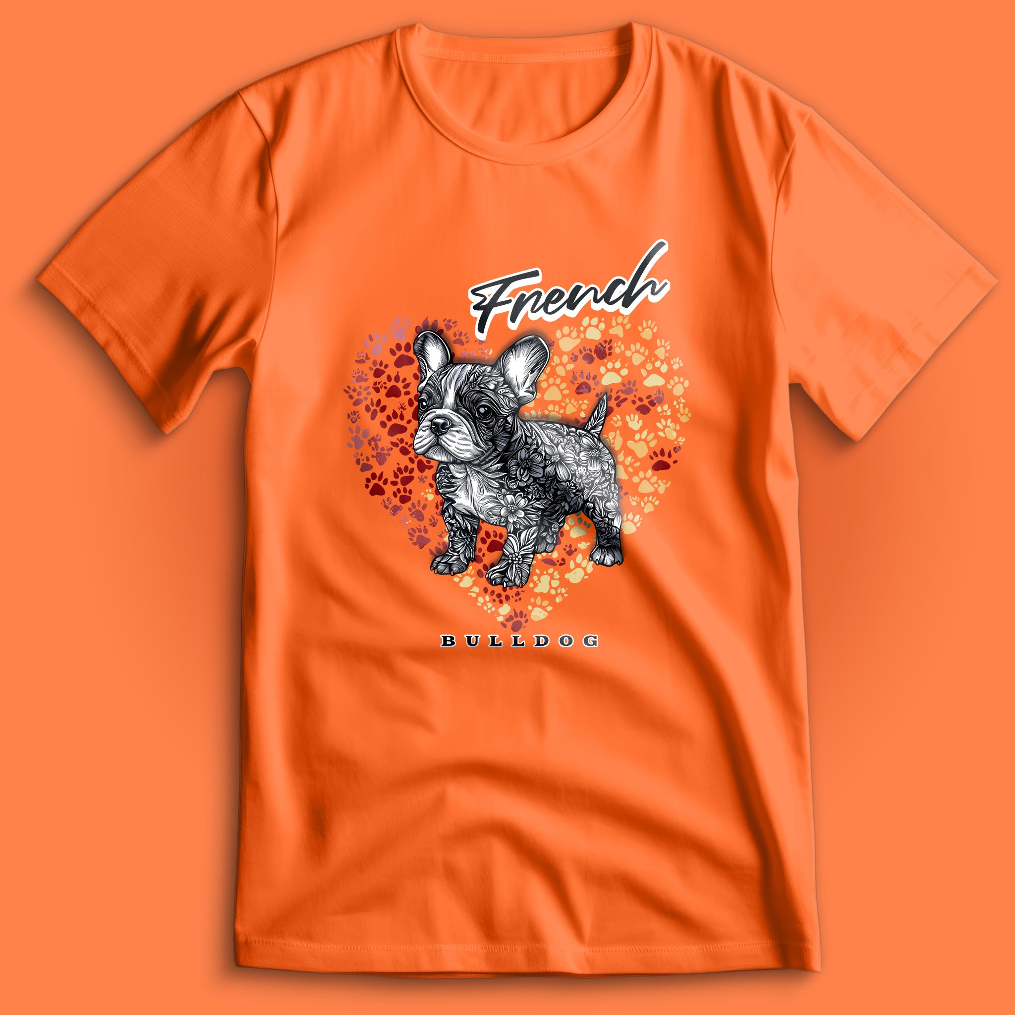 French Bulldog Flower Heart 03 T-Shirt